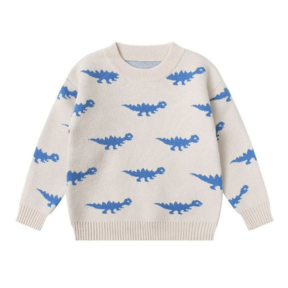 Chenyin 3-6T Boys Winter Warm Knit Sweaters for Kids Baby Cartoon Printing Pullover Knit Tops Long Sleeve Sweaters Jumper for Boys