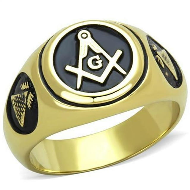 Alamode TK2050-8 Hommes IP Or Bague en Acier Inoxydable Sans Pierre en Aucune Pierre - Taille 8