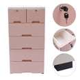thumbnail image 3 of ToppiJoy 6-Drawer Plastic Dresser with Wheels – Large Storage Organizer for Clothes, Toys, and More, Durable PP Material, Pink, 3 of 9