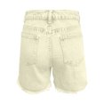 thumbnail image 7 of felwors Women's High Waist Beige Denim Shorts 2026 Trendy Raw Hem Stretchy Casual Shorts for Daily Vacation Wear（Beige， S）, 7 of 7