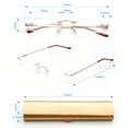 thumbnail image 4 of Newbee Fashion-Portable Compact Reading Glasses in Aluminum Case Metal Rectangle Rimless Reading Glasses Super Lightweight Reader Slim Design Comfort Fit for Men&Women 2 PACK GOLD & SILVER+1.25, 4 of 4
