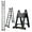 black, variant on 20.3 FT Heavy Duty Telescoping Ladder, 330lbs Capacity with Stabilizer Bar, Wheels & Top Hooks | Multi-Purpose Collapsible Ladder for Home, Construction and Outdoor Use