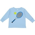 thumbnail image 3 of Inktastic Blue Tennis Racket and Ball Boys or Girls Long Sleeve Toddler T-Shirt, 3 of 5