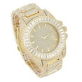thumbnail image 3 of Charles Raymond Baguette Cut Diamond Crystal Blinged Out Mens Hip Hop Iced Out Wristwatch - No Reasonable Doubt This is The Timepiece to Flaunt The Wealth - ST10372 (Gold Metal Gold), 3 of 4