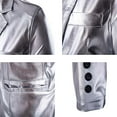 thumbnail image 6 of UVEASISHA Mens Gold Suit Jacket Slim Fit Single Breasted Party Jackets Lightweight Fashion Sequin Shiny Blazers for Wedding Dinner Prom Deal of The Day Clearance,Silver,L, 6 of 6