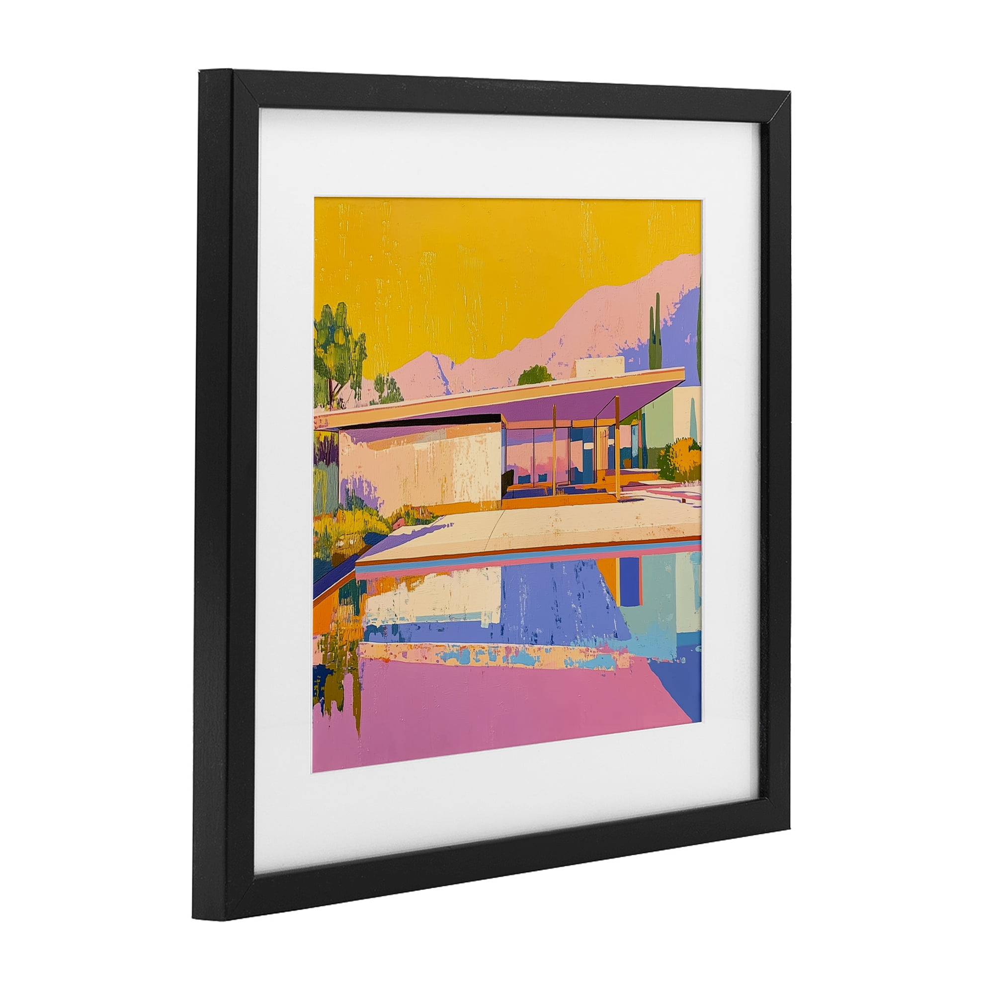 Stupell Industries Vivid Case Study House Black Framed Print Under Glass, design by Walker Noble