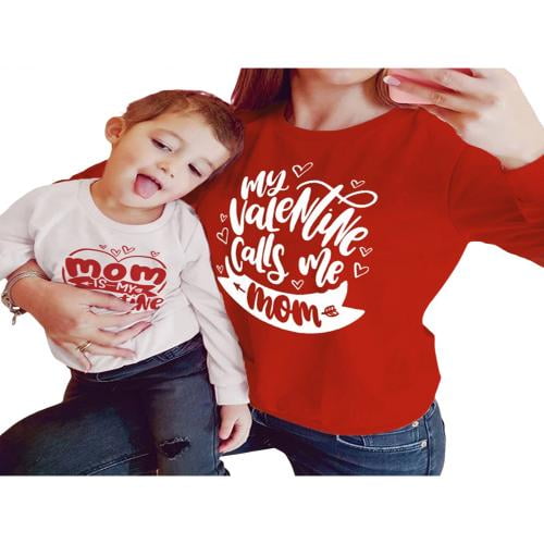 mom and son matching valentines day shirts