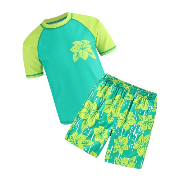 Toddler Boy Outfits Graphic Print Short Sleeve Crew Neck T-Shirt Top And Shorts 2 Piece Beach Wear Baby Boys' Clothing Sets Size 3-4 Years