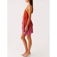 thumbnail image 5 of Orange Halter Neck Mini Dress With Sheer Mesh Layered Ruffle Detail And Floral Embellishment, 5 of 6