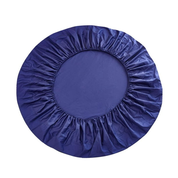 Sábana bajera elástica redonda de 200 cm de diámetro para cama, funda de colchón ajustable en 16 colores Azul real