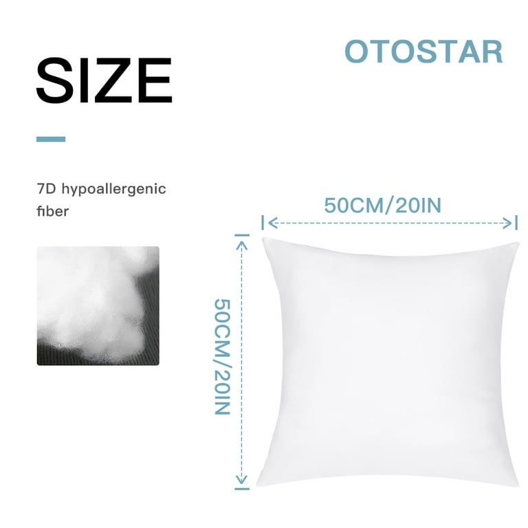 OTOSTAR Pack of 2 Hypoallergenic Throw Pillow Inserts, 20 x 20