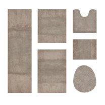 Better Trends 6 Piece Bathroom Rug Set, 100% Cotton, Extra Soft Tufted Bath Mat, Water Absorbent & Non Slip Bath Rug, (Beige) Granada Collection