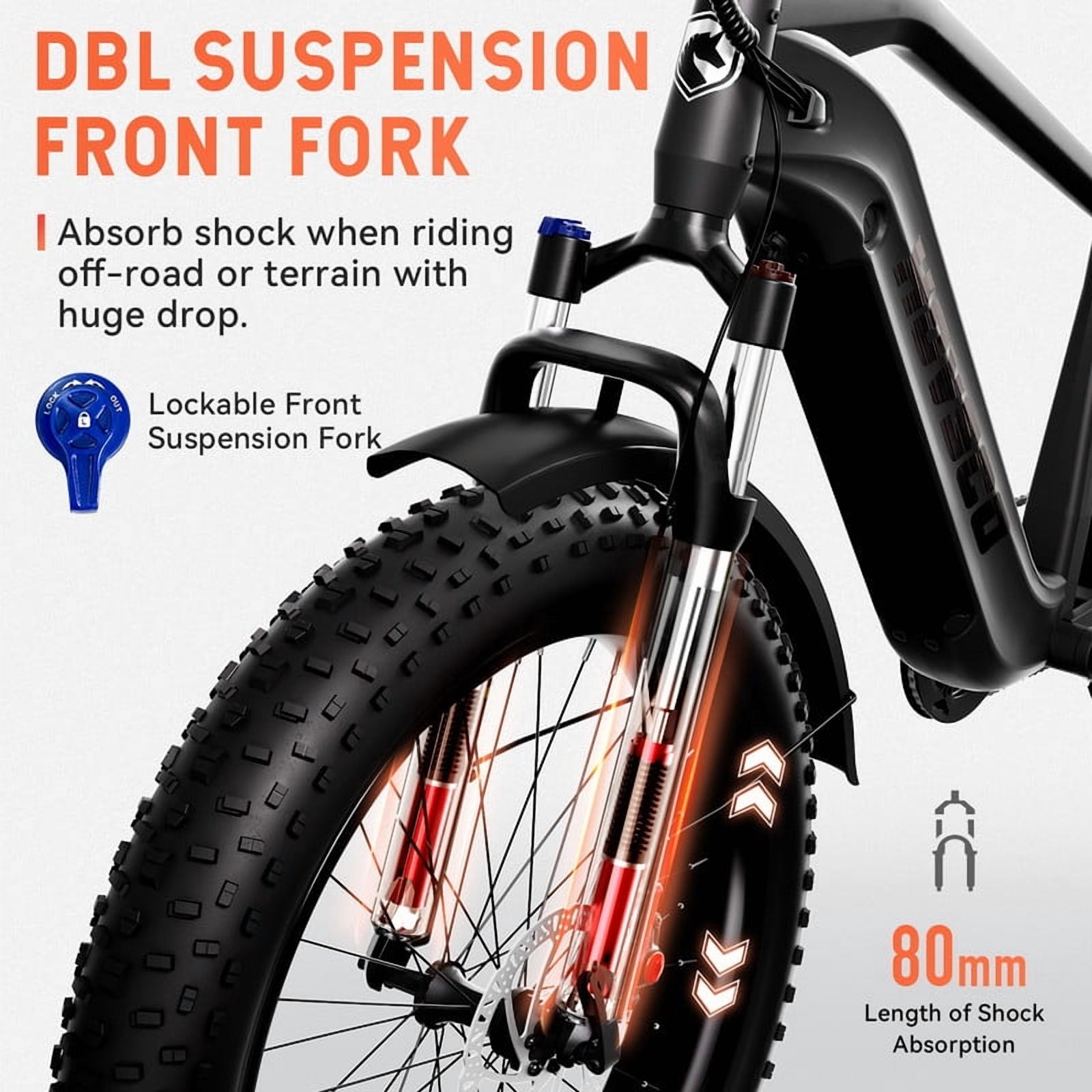 HOVSCO HovAlpha 26" Fat Tire Electric Bike, 750W Electric Mountain Bike for Adults, 48V/20AH Samsung/LG Battery, APP Control, UL2849, Deep Gray