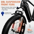 thumbnail image 3 of HOVSCO HovAlpha 26" Fat Tire Electric Bike, 750W Electric Mountain Bike for Adults, 48V/20AH Samsung/LG Battery, APP Control, UL2849, Deep Gray, 3 of 7