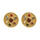 thumbnail image 1 of Pendientes redondos de diamantes de imitación para mujeres a la moda: elegantes pendientes de aleación dorados y glamurosos, 1 of 3