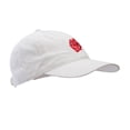 thumbnail image 5 of Rosy Rose Embroidered Washed Solid Pigment Dyed Cotton Twill Brass Buckle Cap - White OSFM, 5 of 5