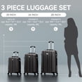 thumbnail image 5 of 3-Piece (20/24/28)" Suitcase Set Spinner Wheels ABS Lightweight Luggage Sets with TSA Lock, charcoal gray, 5 of 6