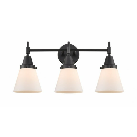 447-3W-BK-G61 Innovations Lighting Cone - 3 Light Bath Vanity-11 Inches Tall and 24.25 Inches Wide-Matte Black Finish-Matte White Glass Color