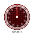 thumbnail image 3 of Yhmxh Christmas Tree Skirt 35 Inches Red Xmas Soft Cover Mat Snowflake Xmas Tree Skirt Ornaments Round Xmas Tree Cover ELK Decor Retro Xmas Tree Skirt for Holiday Ornaments Indoor Outdoor Decoration, 3 of 6