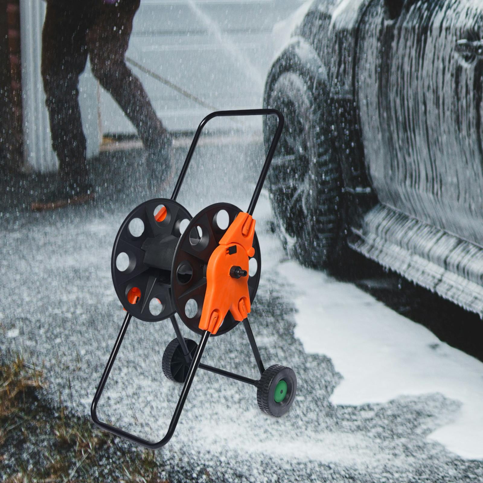 simhoa Hose Reel Cart ,Pipe Storage Rack ,Garden Tool ,Household Water Hose Holder, Hose Organizer for Lawn Outside Outdoor Cleaning