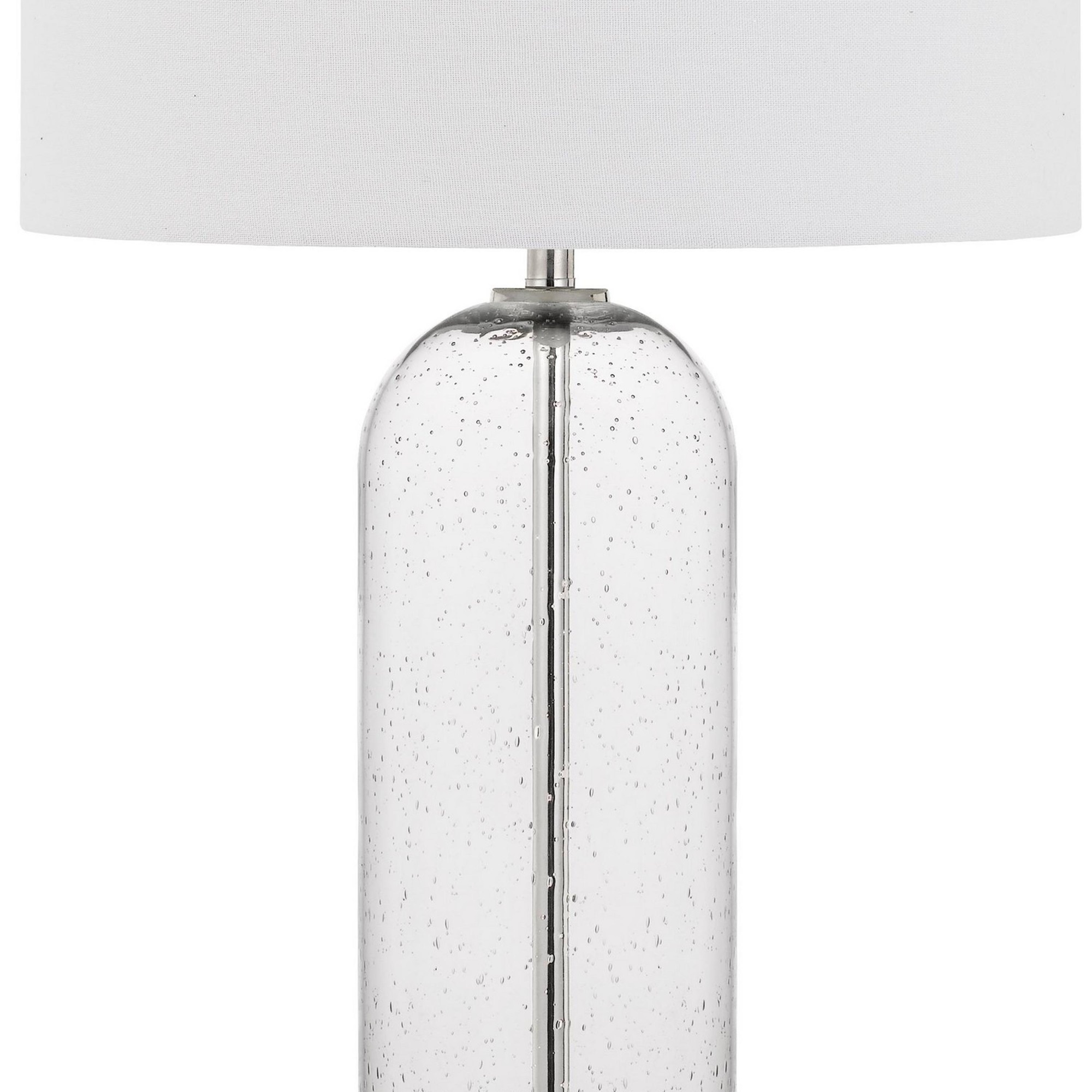 3 Way Bubble Glass Table Lamp With Fabric Shade Set Of 2 White And Clear Walmart Com Walmart Com