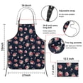 thumbnail image 3 of Pioneer Flower Floral Print Pattern Cotton Linen Apron with Pockets, Waterproof Adjustable, 33x27 Inch for Kitchen, Gardening, BBQ, Salon, 3 of 6
