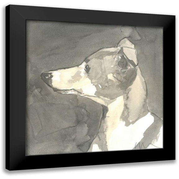 A Very Modern Dog 12x12 Black Modern Framed Museum Art Print Titled - Sepia Modern Dog VII