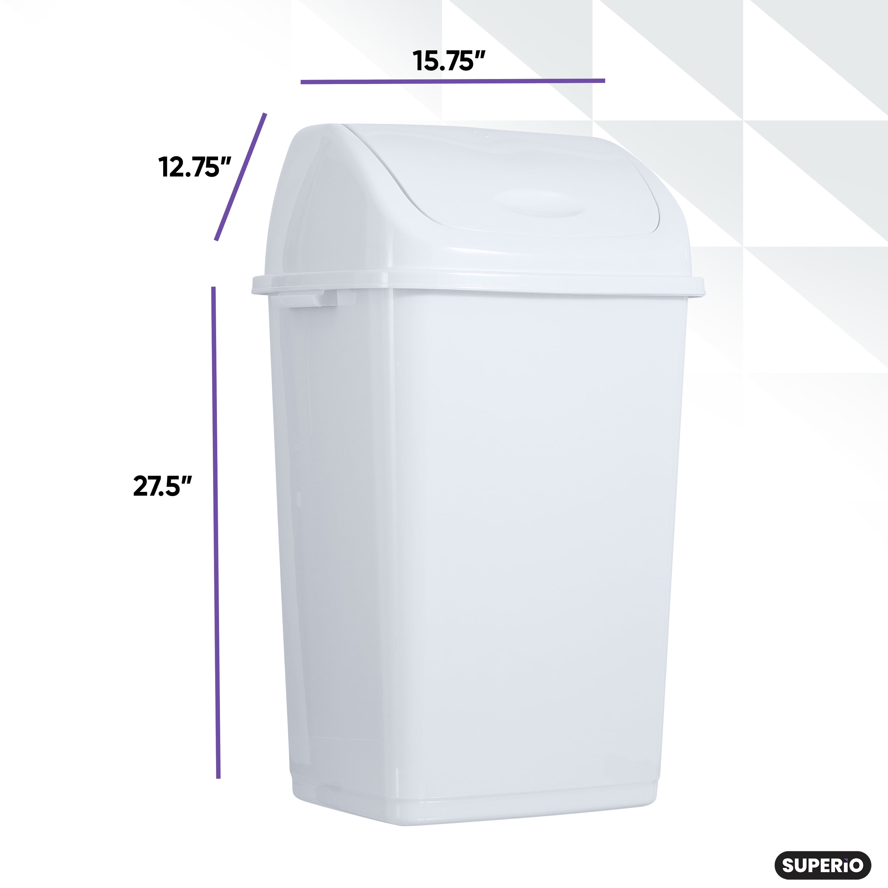 SUPERIO 13 Gal. Beige Plastic Swing Top Trash Can 314 - The Home Depot