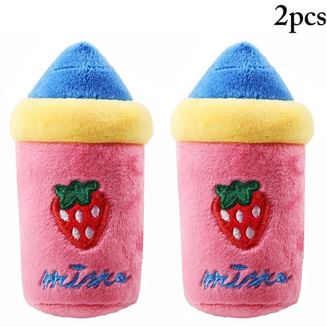2PCS Plush Pet Toy Feeder Shape Bite Resistant Dog Squeaky Toy Pet Chewing Toy