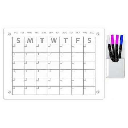 XIANXIAN Magnetic Transparent Calendar Board 5Ml Calendar Board for Fridge 16”X12