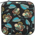 thumbnail image 2 of Coolnut Leather Jewelry Box Hibiscus Flowers Portable Mini Jewelry Storage Bag for Travel, Small Ring Case Earrings Organizer Necklaces Box for Women Girls Women Gifts, 2 of 7