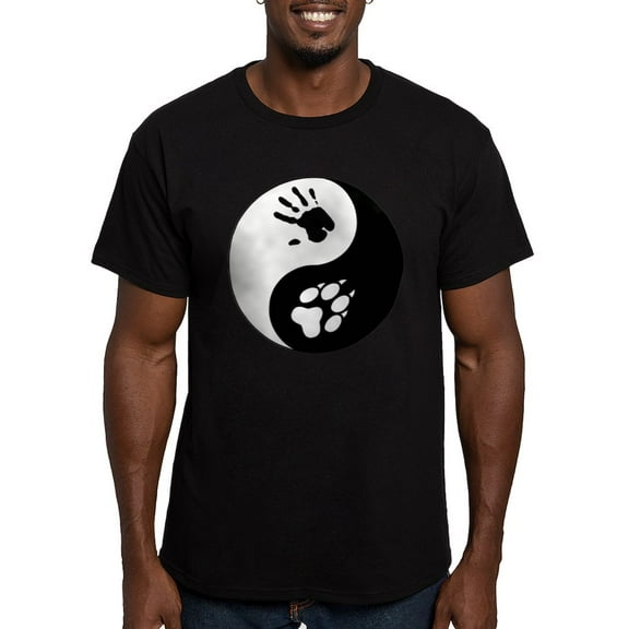 CafePress - Wolf Therian Ying Yang Men's Fitted T Shirt (Dark) - Men's Fitted T-Shirt