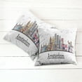 thumbnail image 6 of Ambesonne Amsterdam Throw Pillow Cover 2 Pack, Netherlands Cityscape, 16", White and Multicolor, 6 of 7