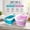 Ceramic Blue+Pale Purple (Set of 2), variant on 41L (10.8 Gallon) Collapsible Plastic Laundry Basket - Foldable Pop Up Storage Container, Portable Washing Tub, Rectangular White/Beige