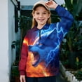 thumbnail image 2 of Uorisanigo Girls Hoodies Sweatshirts Oversized Flame Wolf Half Zip Sweatshirt for Teen Girl, Lightweight Long Sleeve Workout Shirts Quarter Zip Hoodies for Fall Winter Spring, 2 of 7