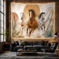 thumbnail image 6 of Desert Horses Galloping Through Southwestern Landscape, Dreamy Boho Style for Animal Lovers, Southwestern Home Decor, Housewarming Gift Tapestry Wall Hanging for Living Room, Bedroom and Dorm, 6 of 7