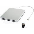 thumbnail image 2 of Unidad de CD DVD externa USB C VikTck Ultra Slim CD DVD Burner Writer Reader Plata, 2 of 2