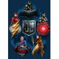 thumbnail image 2 of Justice League Movie Heroes and Emblems Boy's Navy T-shirt-L, 2 of 4