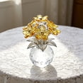 thumbnail image 4 of Mini jarrón de cristal con forma de flor | Figura floral brillante para la decoración del hogar, el coche o el escritorio | Flor de cristal hecha a mano en una base de jarrón transparente, 4 of 6