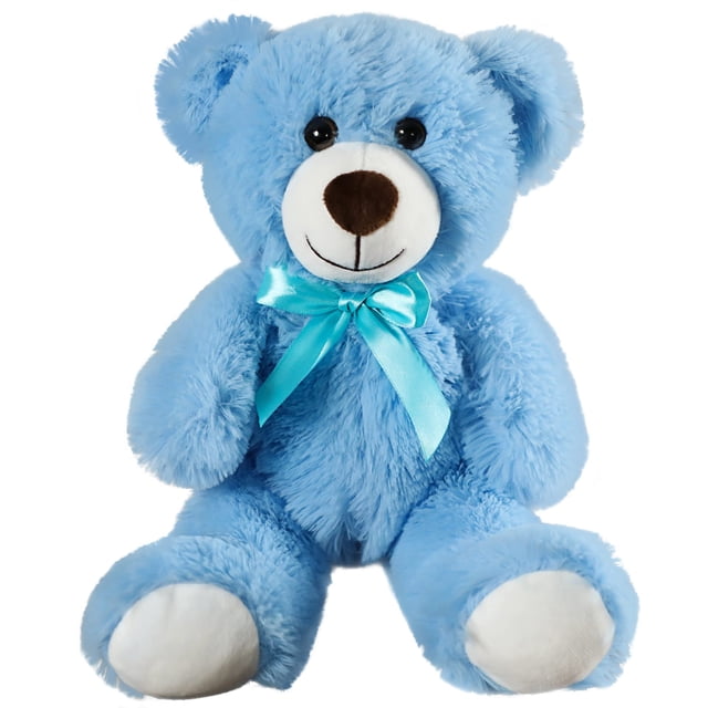 Peluche con forma de oso de peluche SNOWOLF, 35 cm, para niños, color azul