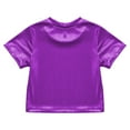 thumbnail image 5 of Sholeno Kid Boys Girls Jazz Hip Hop Modern Dancewear Festival Party Dance Tops Sparkly T Shirt Tees Purple 14-15, 5 of 6