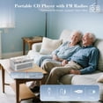 thumbnail image 6 of Qoosea CD Player Portable Bluetooth: CD Players for Home with Speakers Rechargeable & Radio & Remote Control Vintage CD-Player Support USB/AUX Playback Headphone Jack, 6 of 9