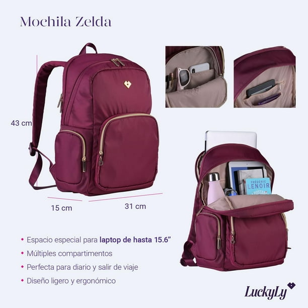 Mochila para Laptop Mujer hasta Pulgadas LuckyLy, Moderna con