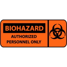 National Marker SA165P Biohazard Authorized Personnel Vinyl Pictorial OSHA Sign