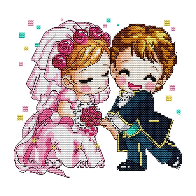 Punto de cruz 14CT dibujos animados amor impreso DIY bordado Kits hecho a mano costura FLhrweasw Nuevo