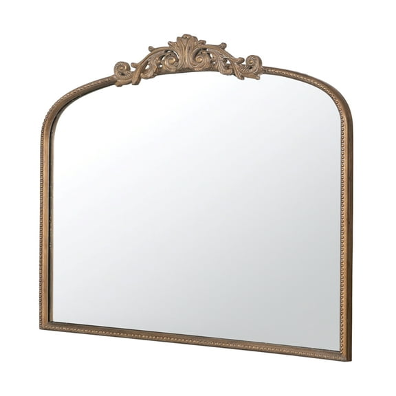 A&B Home Gold Arch Mirror with Metal Frame, 40"x31" Wall Decor