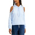 thumbnail image 1 of I-N-C Womens Fringe Hoodie Sweatshirt ltpasblue L, 1 of 1