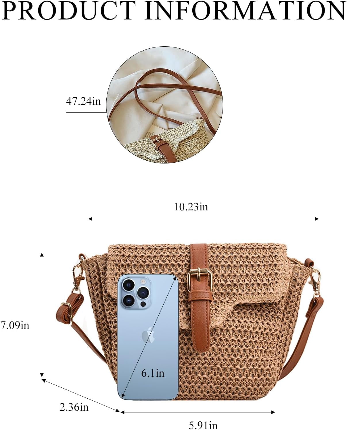 Straw Purses for Women, Summer Straw Crossbody Bag Purses Woven Straw Beach Bag for Vacation
