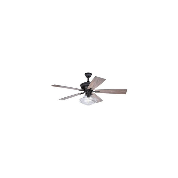 52 Inch Ceiling Fan with Light & Remote - Farmhouse Style Indoor Fan, Bronze Finish, Close to Ceiling Fan