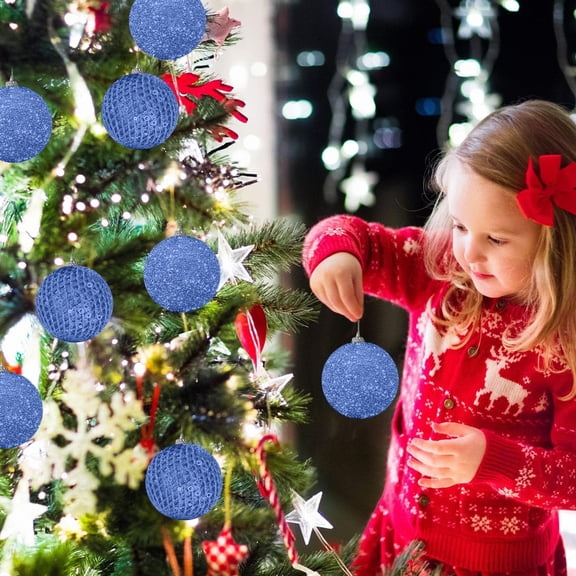 Christmas Ornaments Red Glitter Baubles, 3.94in 6pcs Large Shatterproof Hanging Balls Set for Christmas Tree Decoration and 2025 Holiday Home Decor